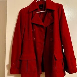 Women's Red Double-Breasted Coat